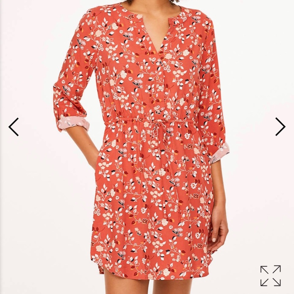 NWT LOFT Floral Shirt Dress